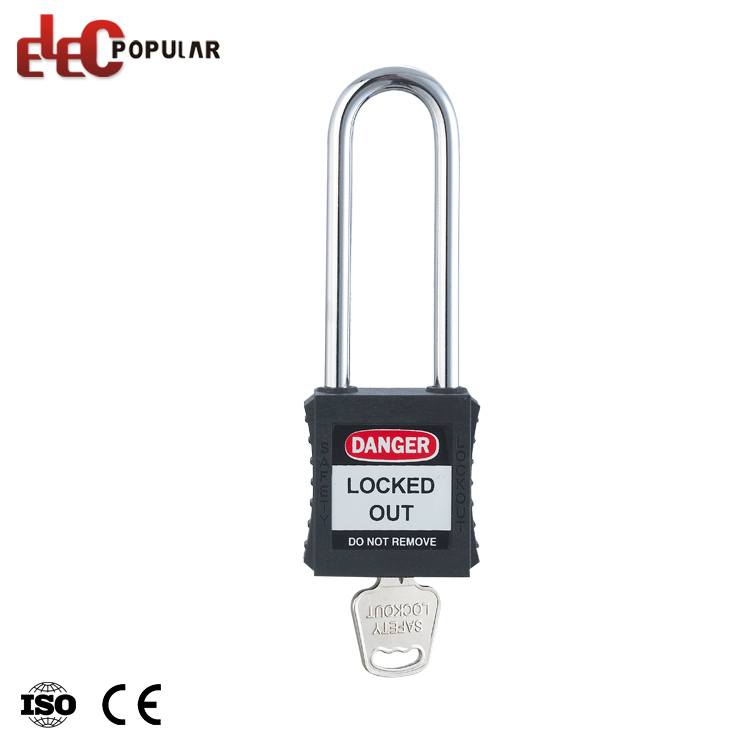 Industrial Non Conductive Nylon Body 76mm Long Steel Shackle Safety Padlock