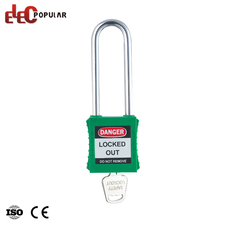 Industrial Non Conductive Nylon Body 76mm Long Steel Shackle Safety Padlock